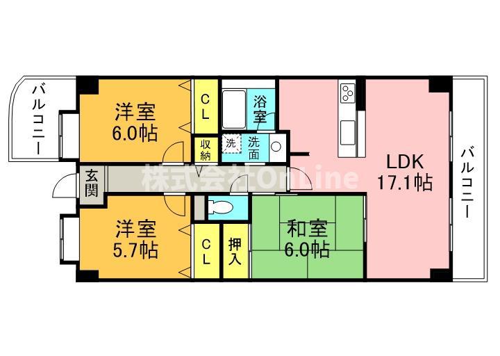 OTOGIKU (3LDK/3階)の間取り写真