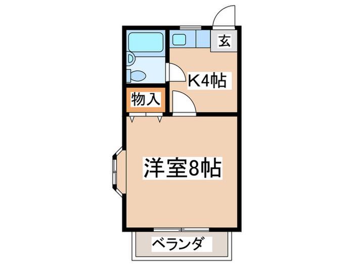 ティエスコーポ(1K/1階)の間取り写真