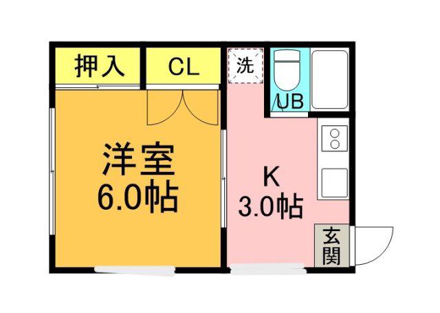 広島高速交通アストラムライン 大塚駅(広島) 徒歩11分 2階建 築37年(1K/1階)の間取り写真