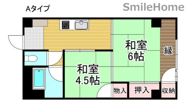マスターズエル住之江584(2K/4階)の間取り写真