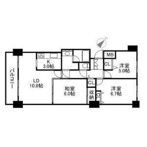 北9条シティハウス(3LDK/10階)の間取り写真