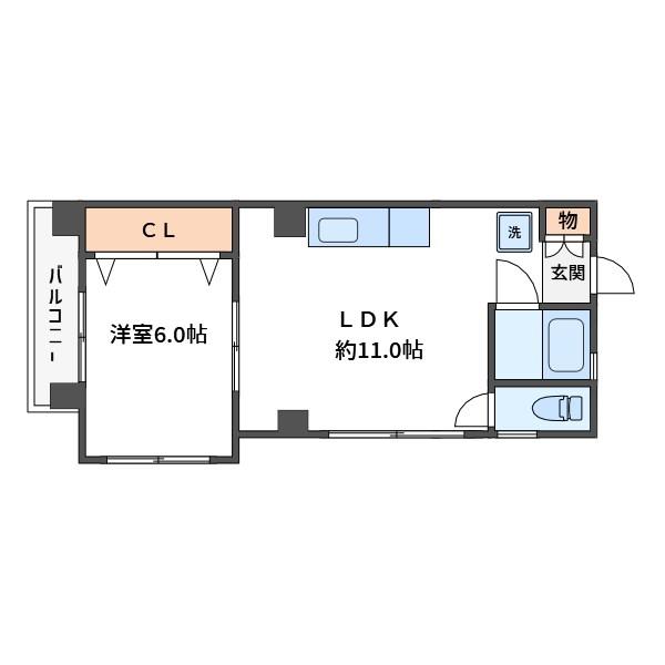 木戸坂ローヤルマンション(1LDK/3階)の間取り写真