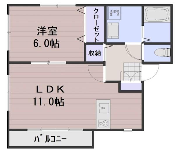セレーノII(1LDK/2階)の間取り写真