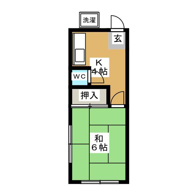 江連荘(1K/2階)の間取り写真