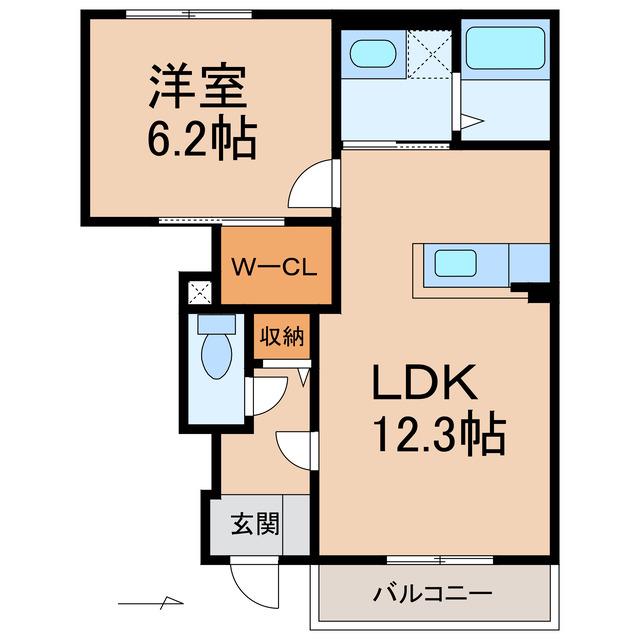 ピア・シティー東家(1LDK/1階)の間取り写真