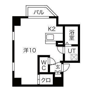 BLOOM(ワンルーム/4階)の間取り写真