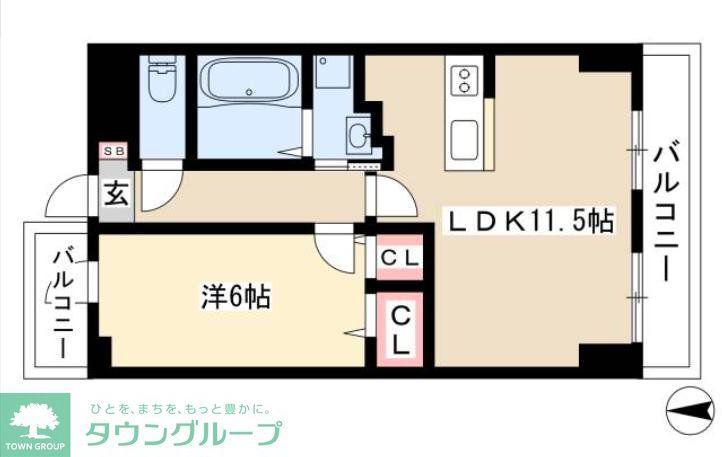 プランドールナカムラ(1LDK/4階)の間取り写真