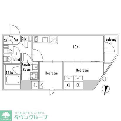 GRAN PASEO 小岩(2DK/3階)の間取り写真