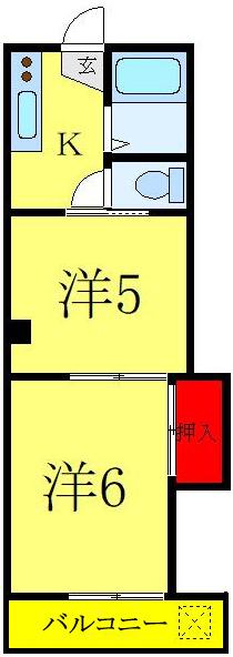 第二グレース鈴木(2K/1階)の間取り写真