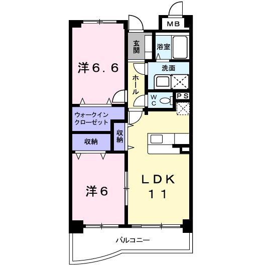 フォレストパレス5番館(2LDK/3階)の間取り写真