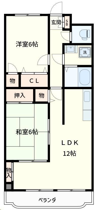 リエントラーレ(2LDK/1階)の間取り写真