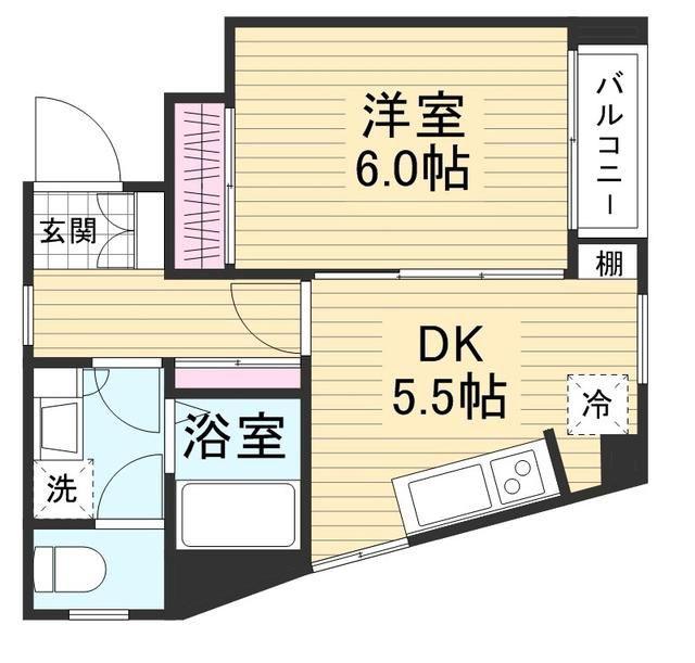 プリマヴェーラ町屋(1DK/2階)の間取り写真
