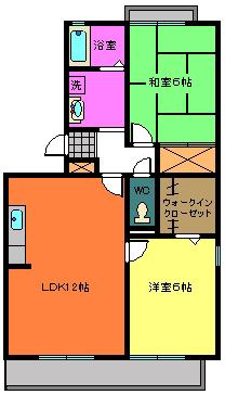 ユイ・アルブールII(2LDK/2階)の間取り写真