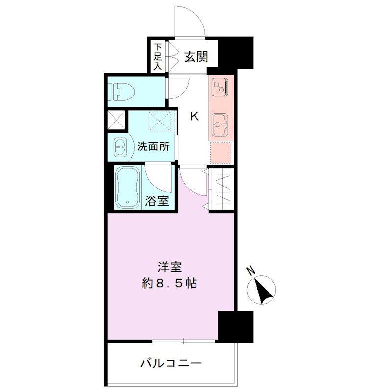 BUENA新潟萬代橋(1K/4階)の間取り写真
