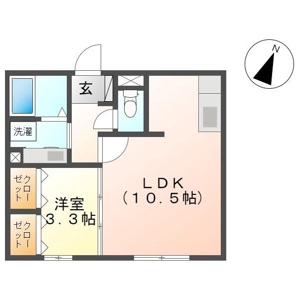 ベイリービーズ(1LDK/1階)の間取り写真