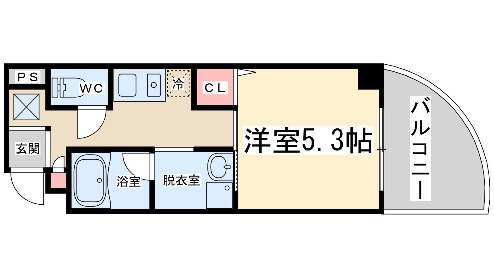 ウィルドゥ新大阪エス1(1K/4階)の間取り写真