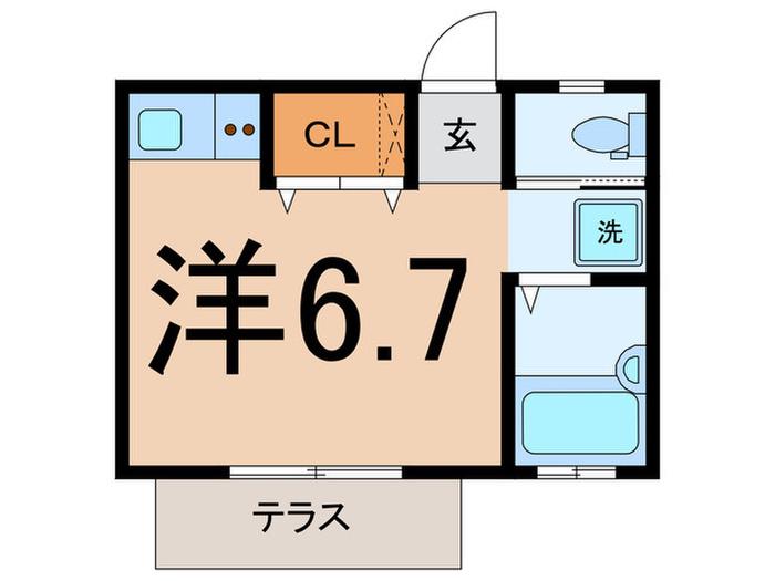 ヒュドール上末吉(ワンルーム/1階)の間取り写真