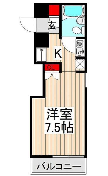トップ溝の口第2(ワンルーム/2階)の間取り写真