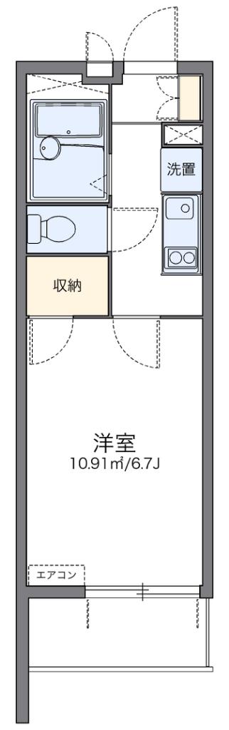 レオパレストウメイ(1K/1階)の間取り写真