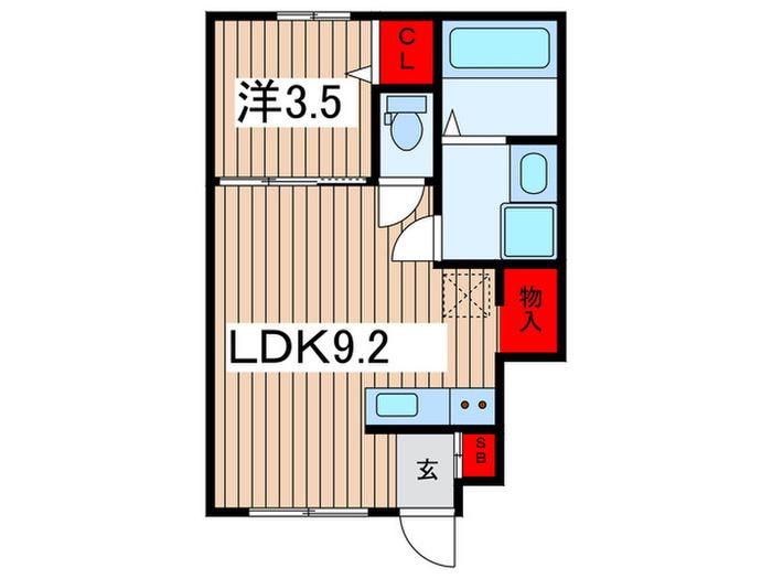 ジェムストンズ東大成(1LDK/1階)の間取り写真