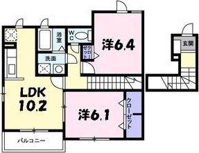アクティブ ユウ(2LDK/2階)の間取り写真