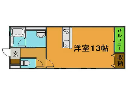 KプレイスII(ワンルーム/1階)の間取り写真