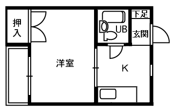 ヴィラ松本(1K/3階)の間取り写真