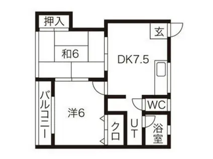 アーバンライフA(2DK/2階)の間取り写真