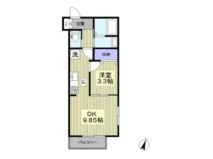 オーキッドコートレジデンス(1LDK/1階)の間取り写真