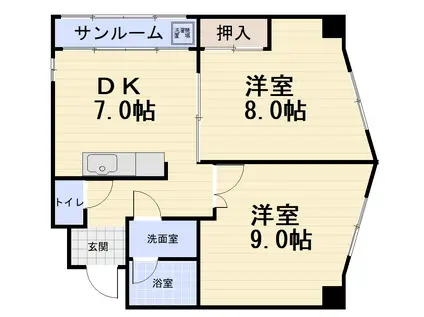 泉が丘リハイム(2DK/3階)の間取り写真