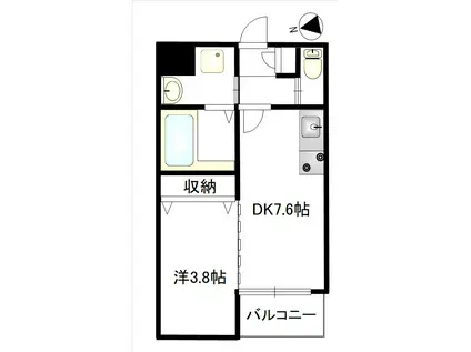 ディアコート広瀬(2DK/2階)の間取り写真