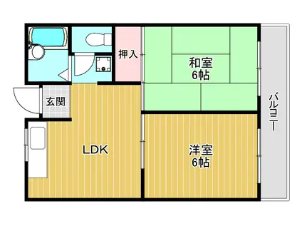 GM藤田町イースト(2DK/4階)の間取り写真