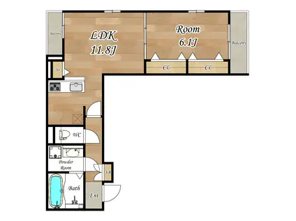 GRACE TOYONAKA(1LDK/1階)の間取り写真