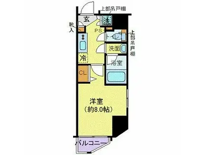 クレイシア新宿(1K/12階)の間取り写真