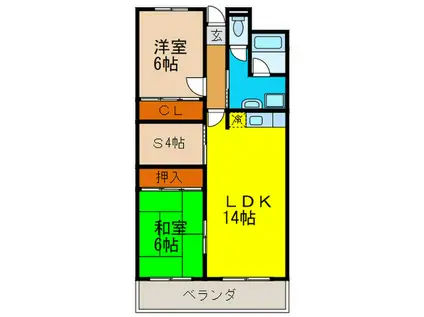 ルーラル・シィーン(2SLDK/2階)の間取り写真