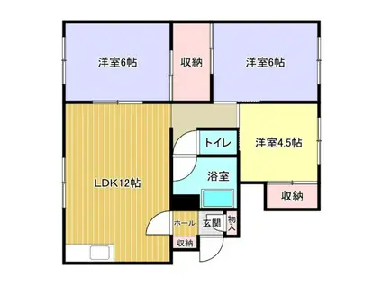 オーシャンビュー浦見(3LDK/2階)の間取り写真