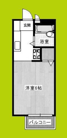 ノウブルハイツ/(ワンルーム/1階)の間取り写真