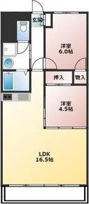 KIソシアI(2LDK/2階)の間取り写真