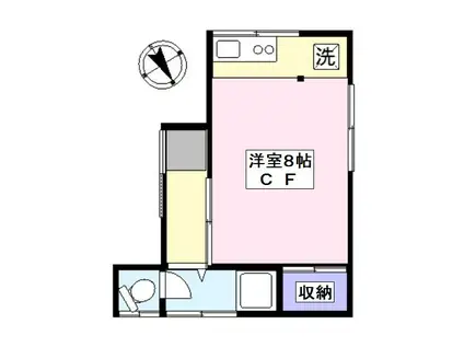 サカエハウスA棟(ワンルーム/2階)の間取り写真