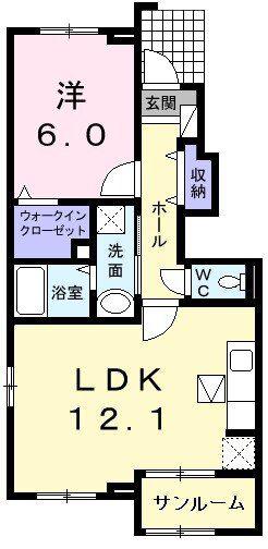 ネオ・ブルック(1LDK/1階)の間取り写真