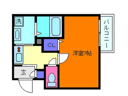 フローレンス魚崎北町II(1K/1階)の間取り写真