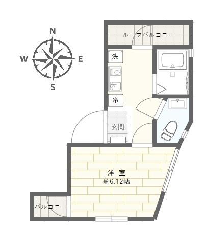 東急東横線 学芸大学駅 徒歩10分 3階建 築4年(1K/3階)の間取り写真