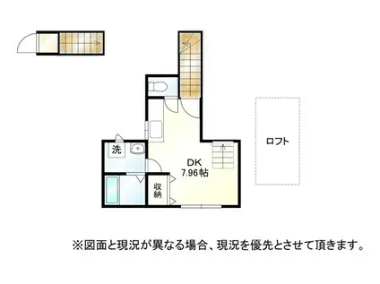 ボナールII(1SDK/2階)の間取り写真