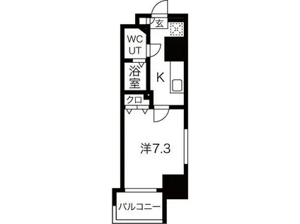 JPレジデンス神戸(1K/2階)の間取り写真