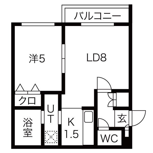 アルシオーネN4(1LDK/2階)の間取り写真