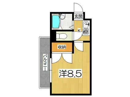 SAKIZOメゾン竹鼻(1K/2階)の間取り写真