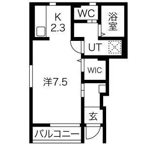 EIGHT(1K/1階)の間取り写真