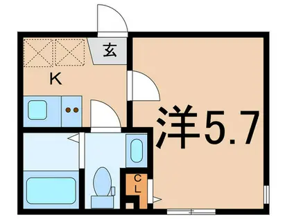 フォーマルハウト西横浜(1K/2階)の間取り写真