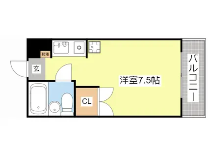 グランドール野洲(ワンルーム/3階)の間取り写真