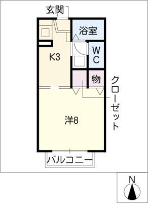 フラッツ78(1K/2階)の間取り写真
